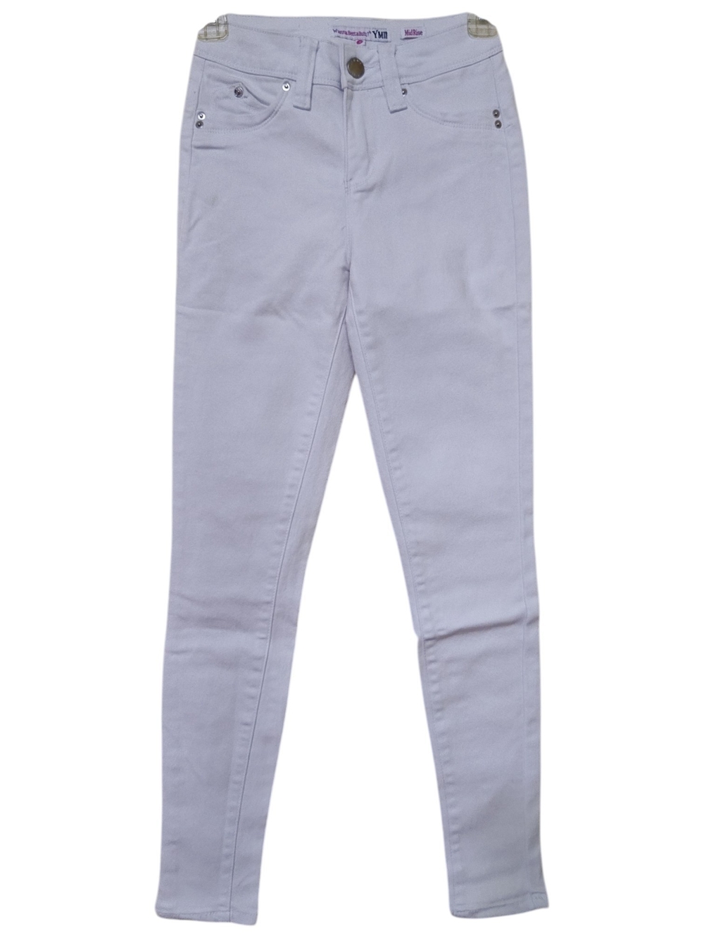 YMI Wanna Betta Butt White Skinny Jeans Size 1 Mid Rise Stretch Denim